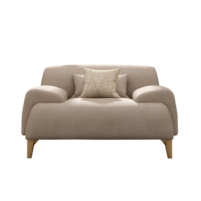 with Storage Linen Living Room Recessed Arm Beige Contemporary Settee 47.2"L x 35.4"W x 29.5"H Pillow Not Included Clearhalo 'furn' 'furn_sofas' 'Furniture' 'furniture_sofas' 'kitchen' 'kitchen_sofas' 'Living Room Furniture' 'Sofa' 'sofas' 4689200