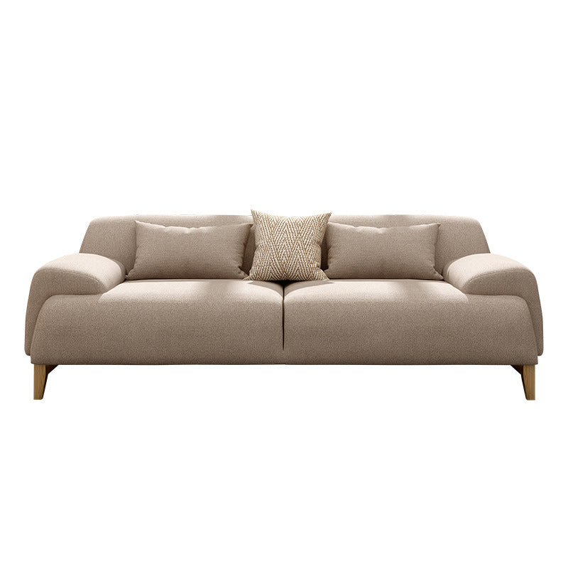 with Storage Linen Living Room Recessed Arm Beige Contemporary Settee 70.9"L x 35.4"W x 29.5"H Clearhalo 'furn' 'furn_sofas' 'Furniture' 'furniture_sofas' 'kitchen' 'kitchen_sofas' 'Living Room Furniture' 'Sofa' 'sofas' 4689201