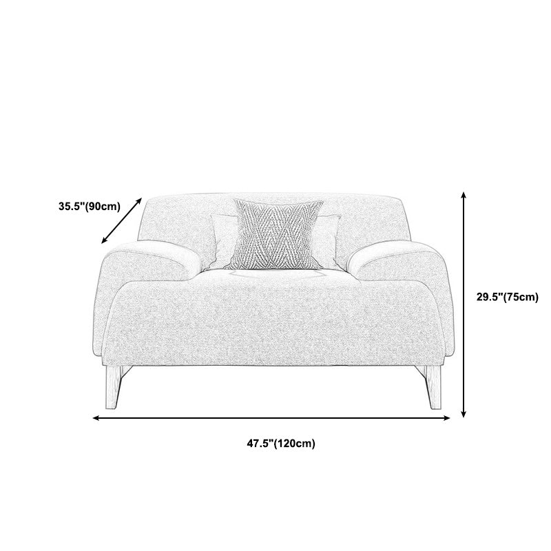 with Storage Linen Living Room Recessed Arm Beige Contemporary Settee Clearhalo 'furn' 'furn_sofas' 'Furniture' 'furniture_sofas' 'kitchen' 'kitchen_sofas' 'Living Room Furniture' 'Sofa' 'sofas' 4689206