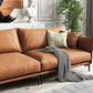 Stationary Living Room Square Arm Standard Orange Sofa with Cushions Clearhalo 'furn' 'furn_sofas' 'Furniture' 'furniture_sofas' 'kitchen' 'kitchen_sofas' 'Living Room Furniture' 'Sofa' 'sofas' 4689216