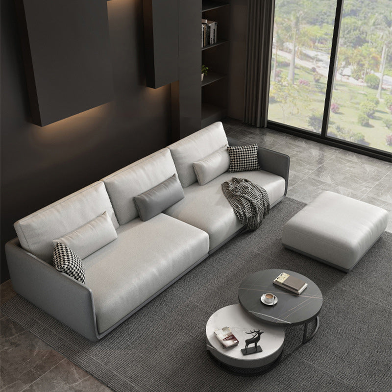Living Room Contemporary Light-grey Standard Tuxedo Arm Sofa Chaise Clearhalo 'furn' 'furn_sofas' 'Furniture' 'furniture_sofas' 'kitchen' 'kitchen_sofas' 'Living Room Furniture' 'Sofa' 'sofas' 4689226