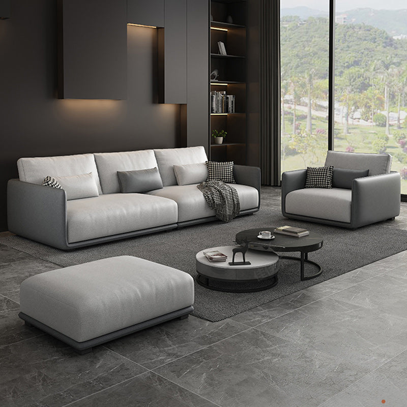 Living Room Contemporary Light-grey Standard Tuxedo Arm Sofa Chaise Clearhalo 'furn' 'furn_sofas' 'Furniture' 'furniture_sofas' 'kitchen' 'kitchen_sofas' 'Living Room Furniture' 'Sofa' 'sofas' 4689228