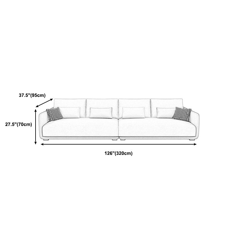 Living Room Contemporary Light-grey Standard Tuxedo Arm Sofa Chaise Clearhalo 'furn' 'furn_sofas' 'Furniture' 'furniture_sofas' 'kitchen' 'kitchen_sofas' 'Living Room Furniture' 'Sofa' 'sofas' 4689239