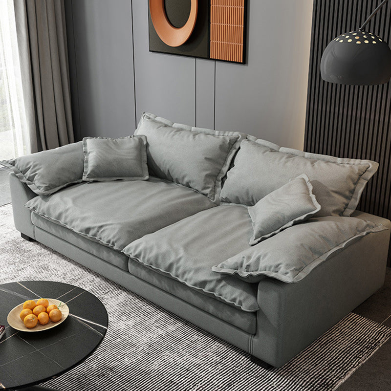 Living Room Pillow Arm Standard Loose Back Gray Contemporary Seating Clearhalo 'furn' 'furn_sofas' 'Furniture' 'furniture_sofas' 'kitchen' 'kitchen_sofas' 'Living Room Furniture' 'Sofa' 'sofas' 4689276