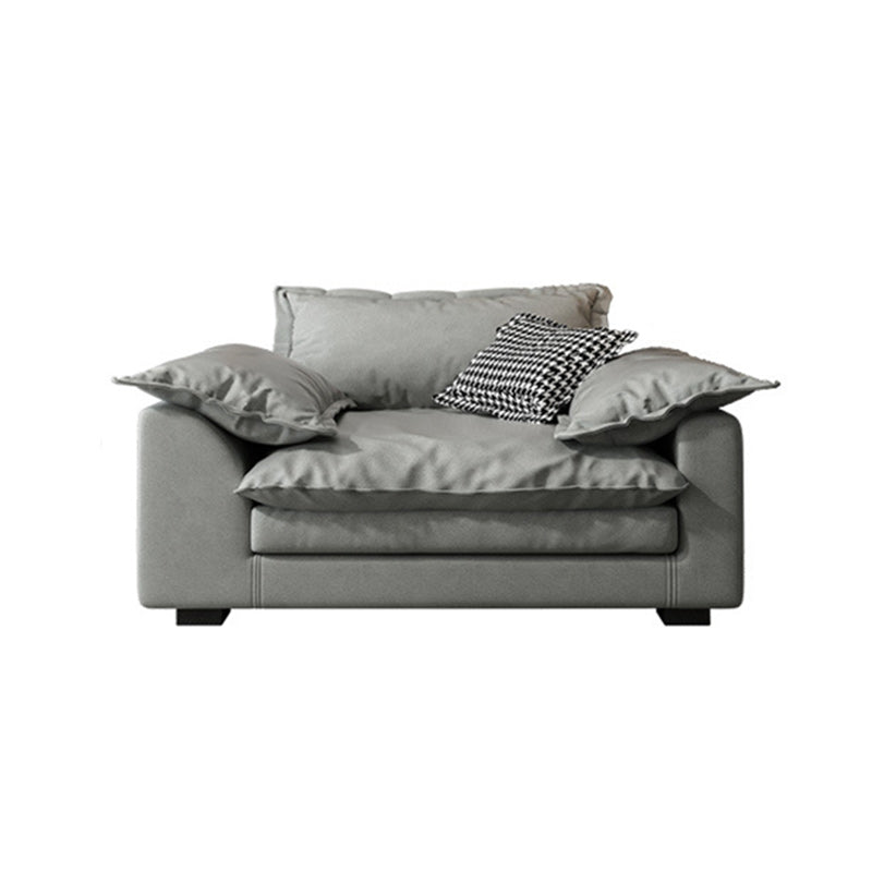 Living Room Pillow Arm Standard Loose Back Gray Contemporary Seating Clearhalo 'furn' 'furn_sofas' 'Furniture' 'furniture_sofas' 'kitchen' 'kitchen_sofas' 'Living Room Furniture' 'Sofa' 'sofas' 4689278