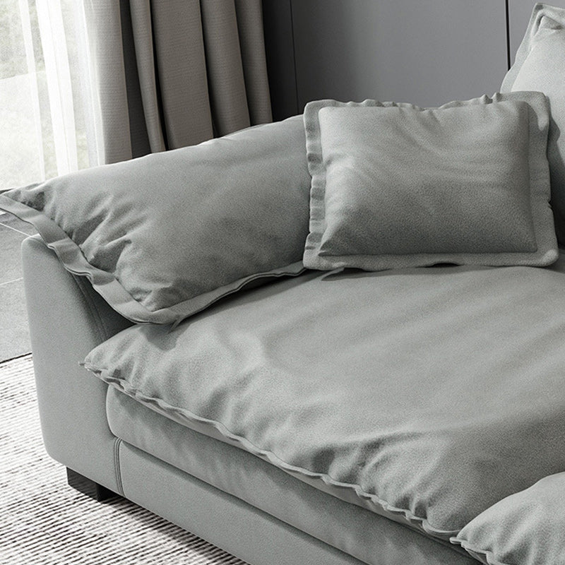 Living Room Pillow Arm Standard Loose Back Gray Contemporary Seating Clearhalo 'furn' 'furn_sofas' 'Furniture' 'furniture_sofas' 'kitchen' 'kitchen_sofas' 'Living Room Furniture' 'Sofa' 'sofas' 4689279