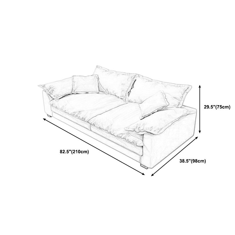 Living Room Pillow Arm Standard Loose Back Gray Contemporary Seating Clearhalo 'furn' 'furn_sofas' 'Furniture' 'furniture_sofas' 'kitchen' 'kitchen_sofas' 'Living Room Furniture' 'Sofa' 'sofas' 4689288