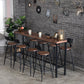 Wood Cocktail Bar Table with Rectangle Table Top Black Trestle Table - 41.3" H 110.2"L x 15.7"W x 41.3"H Brown Without Chairs Clearhalo 'Bar Furniture' 'Bar Tables' 'bar_tables' 'furn' 'furn_bar_tables' 'Furniture' 'furniture_bar_tables' 'Kitchen & Dining Furniture' 4692002