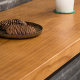 Wood Cocktail Bar Table with Rectangle Table Top Black Trestle Table - 41.3" H Clearhalo 'Bar Furniture' 'Bar Tables' 'bar_tables' 'furn' 'furn_bar_tables' 'Furniture' 'furniture_bar_tables' 'Kitchen & Dining Furniture' 4692007