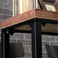 Wood Cocktail Bar Table with Rectangle Table Top Black Trestle Table - 41.3" H Clearhalo 'Bar Furniture' 'Bar Tables' 'bar_tables' 'furn' 'furn_bar_tables' 'Furniture' 'furniture_bar_tables' 'Kitchen & Dining Furniture' 4692008