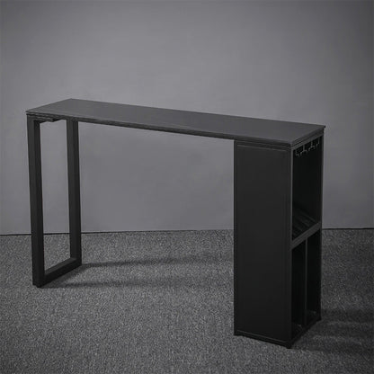 Marble Table with Rectangle Table Top Black Double Pedestal Table- 41.3" H Gold-Black Without Chairs Clearhalo 'Bar Furniture' 'Bar Tables' 'bar_tables' 'furn' 'furn_bar_tables' 'Furniture' 'furniture_bar_tables' 'Kitchen & Dining Furniture' 'kitchen&dining_furn' 'kitchen' 4692026