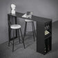 Marble Table with Rectangle Table Top Black Double Pedestal Table- 41.3" H 86.6"L x 15.7"W x 41.3"H Gold-Black Without Chairs Clearhalo 'Bar Furniture' 'Bar Tables' 'bar_tables' 'furn' 'furn_bar_tables' 'Furniture' 'furniture_bar_tables' 'Kitchen & Dining Furniture' 'kitchen&dining_furn' 'kitchen' 4692029