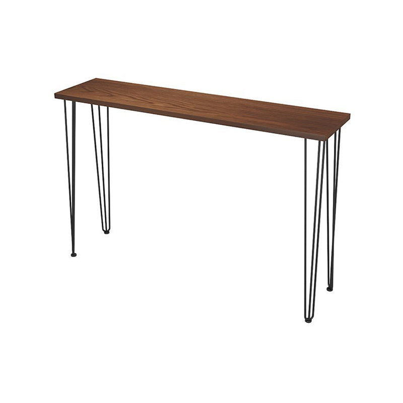 Industrial Solid Wood Pub Table with Rectangle Table Top Legs Table - 41.3" H Brown Without Chairs Clearhalo 'Bar Furniture' 'Bar Tables' 'bar_tables' 'furn' 'furn_bar_tables' 'Furniture' 'furniture_bar_tables' 'Kitchen & Dining Furniture' 4692087