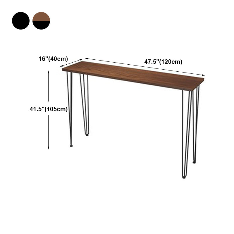 Industrial Solid Wood Pub Table with Rectangle Table Top Legs Table - 41.3" H Clearhalo 'Bar Furniture' 'Bar Tables' 'bar_tables' 'furn' 'furn_bar_tables' 'Furniture' 'furniture_bar_tables' 'Kitchen & Dining Furniture' 4692089