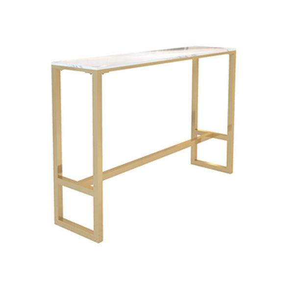 Marble Bistro Bar Table with Rectangle Table Top Trestle Table - 41.3" H Without Chairs Clearhalo 'Bar Furniture' 'Bar Tables' 'bar_tables' 'furn' 'furn_bar_tables' 'Furniture' 'furniture_bar_tables' 'Kitchen & Dining Furniture' 4692101