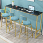 Marble Bistro Bar Table with Rectangle Table Top Trestle Table - 41.3" H Clearhalo 'Bar Furniture' 'Bar Tables' 'bar_tables' 'furn' 'furn_bar_tables' 'Furniture' 'furniture_bar_tables' 'Kitchen & Dining Furniture' 4692108