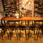 Dark Brown Modern Style Bar Table Solid Wood and Iron Coffee Shop Bar Table Clearhalo 'Bar Furniture' 'Bar Tables' 'bar_tables' 'furn' 'furn_bar_tables' 'Furniture' 'furniture_bar_tables' 'Kitchen & Dining Furniture' 4692136