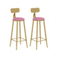 Scandinavian Round Low Back Counter Stools Upholstered Bar Stools with Cushion Pink 2 Piece Set Clearhalo 'Bar Furniture' 'Bar Stools' 'bar_stools' 'furn' 'furn_bar_stools' 'furniture_bar_stools' 'Kitchen & Dining Furniture' 'kitchen&dining_furn' 'kitchen' 'kitchen_furn' Furniture' 4692166