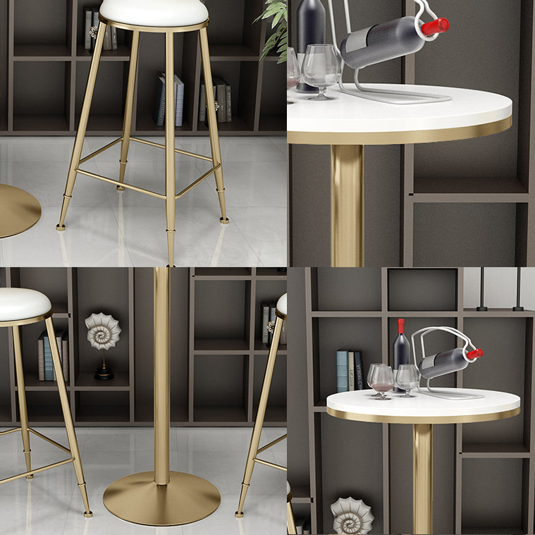 Scandinavian Round Low Back Counter Stools Upholstered Bar Stools with Cushion Clearhalo 'Bar Furniture' 'Bar Stools' 'bar_stools' 'furn' 'furn_bar_stools' 'furniture_bar_stools' 'Kitchen & Dining Furniture' 'kitchen&dining_furn' 'kitchen' 'kitchen_furn' Furniture' 4692172