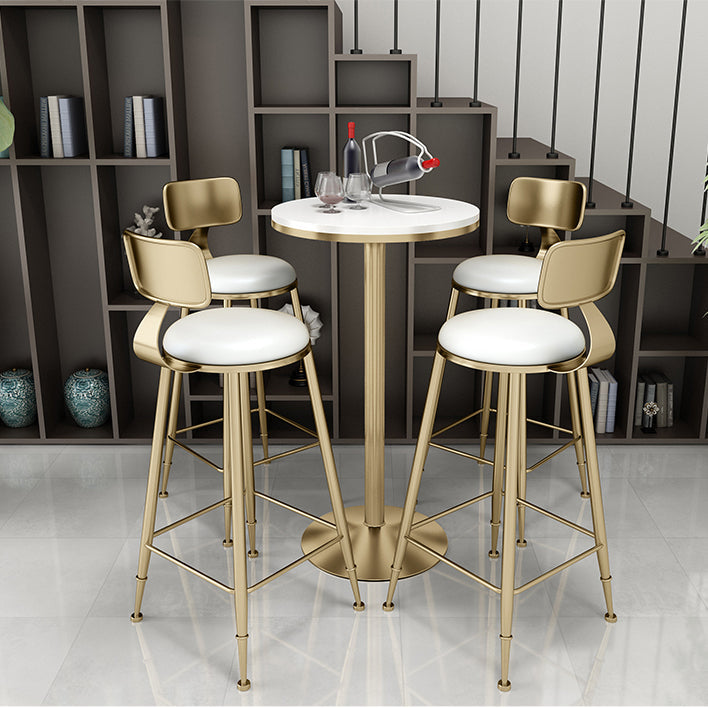Scandinavian Round Low Back Counter Stools Upholstered Bar Stools with Cushion Clearhalo 'Bar Furniture' 'Bar Stools' 'bar_stools' 'furn' 'furn_bar_stools' 'furniture_bar_stools' 'Kitchen & Dining Furniture' 'kitchen&dining_furn' 'kitchen' 'kitchen_furn' Furniture' 4692176