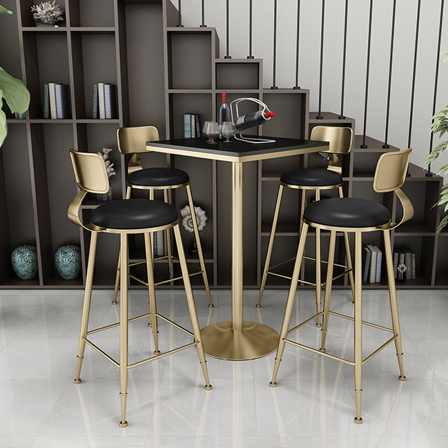 Scandinavian Round Low Back Counter Stools Upholstered Bar Stools with Cushion Clearhalo 'Bar Furniture' 'Bar Stools' 'bar_stools' 'furn' 'furn_bar_stools' 'furniture_bar_stools' 'Kitchen & Dining Furniture' 'kitchen&dining_furn' 'kitchen' 'kitchen_furn' Furniture' 4692177