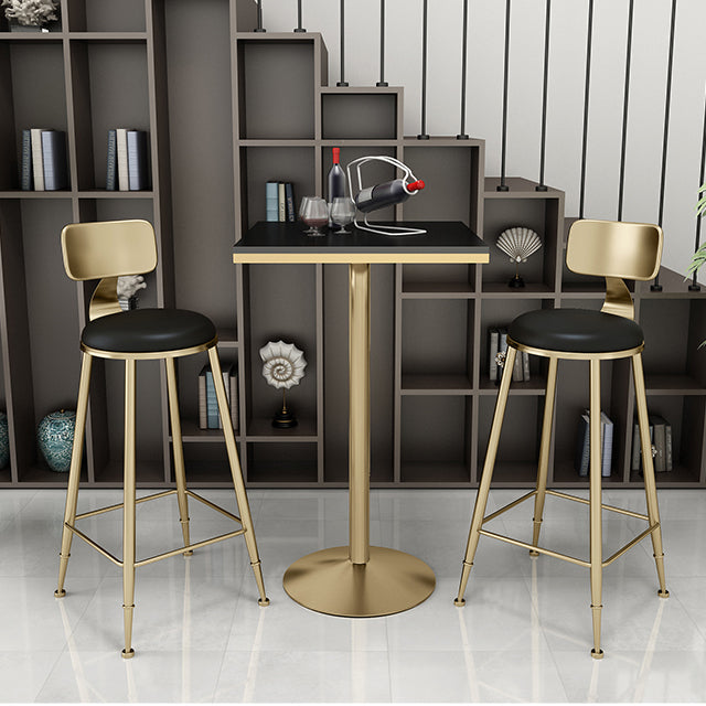 Scandinavian Round Low Back Counter Stools Upholstered Bar Stools with Cushion Clearhalo 'Bar Furniture' 'Bar Stools' 'bar_stools' 'furn' 'furn_bar_stools' 'furniture_bar_stools' 'Kitchen & Dining Furniture' 'kitchen&dining_furn' 'kitchen' 'kitchen_furn' Furniture' 4692178