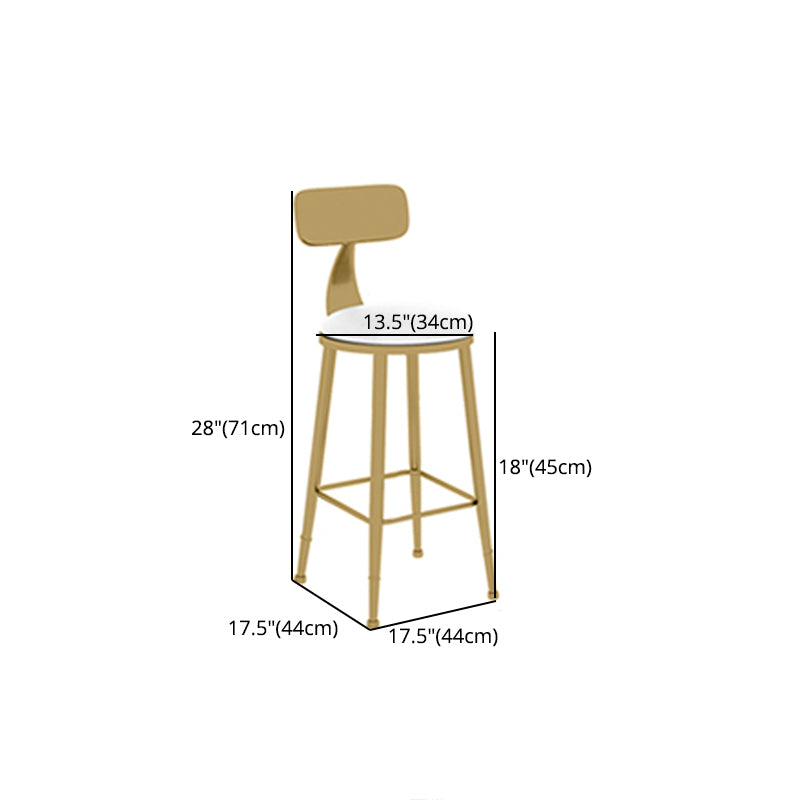 Scandinavian Round Low Back Counter Stools Upholstered Bar Stools with Cushion Clearhalo 'Bar Furniture' 'Bar Stools' 'bar_stools' 'furn' 'furn_bar_stools' 'furniture_bar_stools' 'Kitchen & Dining Furniture' 'kitchen&dining_furn' 'kitchen' 'kitchen_furn' Furniture' 4692179