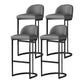 Luxury Leather Counter Stools for Kitchen Low Back Round Stools with Iron Legs Black 4 Piece Set Clearhalo 'Bar Furniture' 'Bar Stools' 'bar_stools' 'furn' 'furn_bar_stools' 'furniture_bar_stools' 'Kitchen & Dining Furniture' 'kitchen&dining_furn' 'kitchen' 'kitchen_furn' Furniture' 4692186