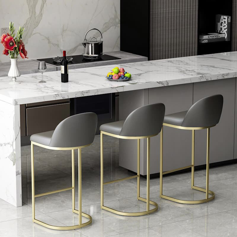 Luxury Leather Counter Stools for Kitchen Low Back Round Stools with Iron Legs Clearhalo 'Bar Furniture' 'Bar Stools' 'bar_stools' 'furn' 'furn_bar_stools' 'furniture_bar_stools' 'Kitchen & Dining Furniture' 'kitchen&dining_furn' 'kitchen' 'kitchen_furn' Furniture' 4692187