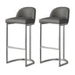 Luxury Leather Counter Stools for Kitchen Low Back Round Stools with Iron Legs Silver 2 Piece Set Clearhalo 'Bar Furniture' 'Bar Stools' 'bar_stools' 'furn' 'furn_bar_stools' 'furniture_bar_stools' 'Kitchen & Dining Furniture' 'kitchen&dining_furn' 'kitchen' 'kitchen_furn' Furniture' 4692190