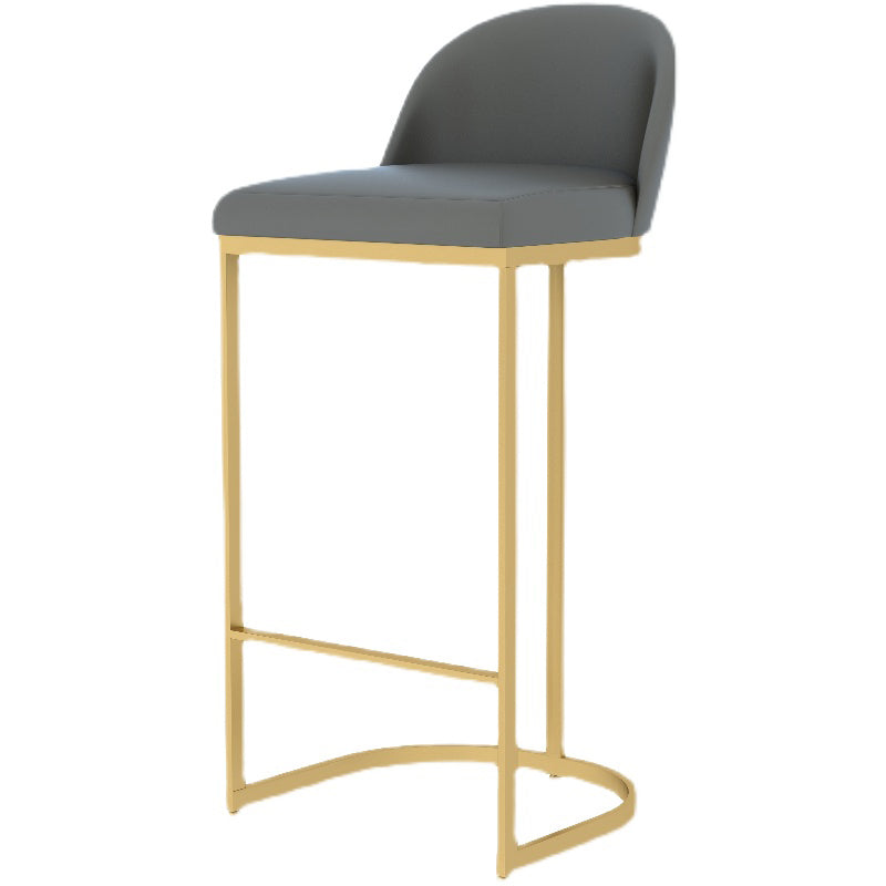 Luxury Leather Counter Stools for Kitchen Low Back Round Stools with Iron Legs Clearhalo 'Bar Furniture' 'Bar Stools' 'bar_stools' 'furn' 'furn_bar_stools' 'furniture_bar_stools' 'Kitchen & Dining Furniture' 'kitchen&dining_furn' 'kitchen' 'kitchen_furn' Furniture' 4692191