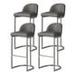 Luxury Leather Counter Stools for Kitchen Low Back Round Stools with Iron Legs Silver 4 Piece Set Clearhalo 'Bar Furniture' 'Bar Stools' 'bar_stools' 'furn' 'furn_bar_stools' 'furniture_bar_stools' 'Kitchen & Dining Furniture' 'kitchen&dining_furn' 'kitchen' 'kitchen_furn' Furniture' 4692192