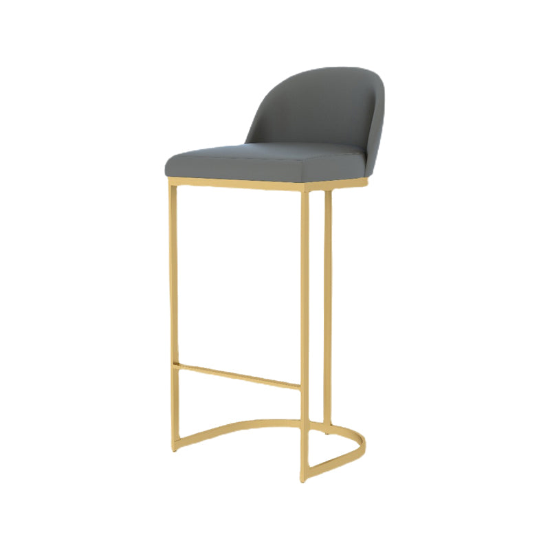 Luxury Leather Counter Stools for Kitchen Low Back Round Stools with Iron Legs Gold 1 Piece Clearhalo 'Bar Furniture' 'Bar Stools' 'bar_stools' 'furn' 'furn_bar_stools' 'furniture_bar_stools' 'Kitchen & Dining Furniture' 'kitchen&dining_furn' 'kitchen' 'kitchen_furn' Furniture' 4692194