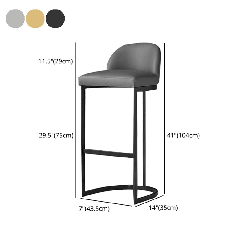 Luxury Leather Counter Stools for Kitchen Low Back Round Stools with Iron Legs Clearhalo 'Bar Furniture' 'Bar Stools' 'bar_stools' 'furn' 'furn_bar_stools' 'furniture_bar_stools' 'Kitchen & Dining Furniture' 'kitchen&dining_furn' 'kitchen' 'kitchen_furn' Furniture' 4692200