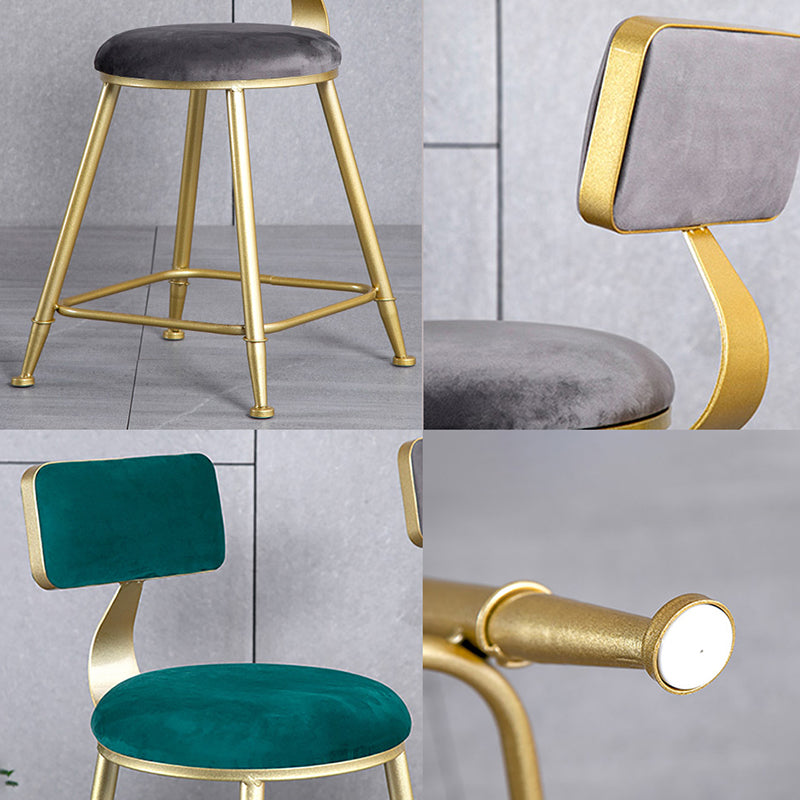 Nordic Style Upholstered Counter Height Stool Low Back Barstool with Metal Legs Clearhalo 'Bar Furniture' 'Bar Stools' 'bar_stools' 'furniture_bar_stools' 'Kitchen & Dining Furniture' 'kitchen&dining_furn' 'kitchen' 'kitchen_furn' Furniture' 4692213