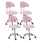 Leather Swivel Adjustable Height Bar Stool Matte Finish Home Low Back Stool Pink 4 Piece Set Short Stool(22"H) Clearhalo 'Bar Furniture' 'Bar Stools' 'bar_stools' 'furn' 'furn_bar_stools' 'furniture_bar_stools' 'Kitchen & Dining Furniture' 'kitchen&dining_furn' 'kitchen' 'kitchen_furn' Furniture' 4692245