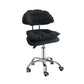 Leather Swivel Adjustable Height Bar Stool Matte Finish Home Low Back Stool Black 1 Piece Counter Stool (23.5"H) Clearhalo 'Bar Furniture' 'Bar Stools' 'bar_stools' 'furn' 'furn_bar_stools' 'furniture_bar_stools' 'Kitchen & Dining Furniture' 'kitchen&dining_furn' 'kitchen' 'kitchen_furn' Furniture' 4692246