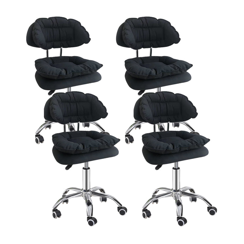 Leather Swivel Adjustable Height Bar Stool Matte Finish Home Low Back Stool Black 4 Piece Set Counter Stool (23.5"H) Clearhalo 'Bar Furniture' 'Bar Stools' 'bar_stools' 'furn' 'furn_bar_stools' 'furniture_bar_stools' 'Kitchen & Dining Furniture' 'kitchen&dining_furn' 'kitchen' 'kitchen_furn' Furniture' 4692251