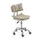 Leather Swivel Adjustable Height Bar Stool Matte Finish Home Low Back Stool Off-White 1 Piece Short Stool(22"H) Clearhalo 'Bar Furniture' 'Bar Stools' 'bar_stools' 'furn' 'furn_bar_stools' 'furniture_bar_stools' 'Kitchen & Dining Furniture' 'kitchen&dining_furn' 'kitchen' 'kitchen_furn' Furniture' 4692253