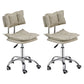 Leather Swivel Adjustable Height Bar Stool Matte Finish Home Low Back Stool Off-White 2 Piece Set Short Stool(22"H) Clearhalo 'Bar Furniture' 'Bar Stools' 'bar_stools' 'furn' 'furn_bar_stools' 'furniture_bar_stools' 'Kitchen & Dining Furniture' 'kitchen&dining_furn' 'kitchen' 'kitchen_furn' Furniture' 4692255