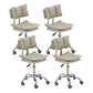 Leather Swivel Adjustable Height Bar Stool Matte Finish Home Low Back Stool Off-White 4 Piece Set Short Stool(22"H) Clearhalo 'Bar Furniture' 'Bar Stools' 'bar_stools' 'furn' 'furn_bar_stools' 'furniture_bar_stools' 'Kitchen & Dining Furniture' 'kitchen&dining_furn' 'kitchen' 'kitchen_furn' Furniture' 4692256