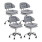 Leather Swivel Adjustable Height Bar Stool Matte Finish Home Low Back Stool Grey 4 Piece Set Counter Stool (23.5"H) Clearhalo 'Bar Furniture' 'Bar Stools' 'bar_stools' 'furn' 'furn_bar_stools' 'furniture_bar_stools' 'Kitchen & Dining Furniture' 'kitchen&dining_furn' 'kitchen' 'kitchen_furn' Furniture' 4692262