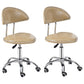 Leather Swivel Adjustable Height Bar Stool Matte Finish Home Low Back Stool Beige 2 Piece Set Short Stool(22"H) Clearhalo 'Bar Furniture' 'Bar Stools' 'bar_stools' 'furn' 'furn_bar_stools' 'furniture_bar_stools' 'Kitchen & Dining Furniture' 'kitchen&dining_furn' 'kitchen' 'kitchen_furn' Furniture' 4692264