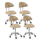 Leather Swivel Adjustable Height Bar Stool Matte Finish Home Low Back Stool Beige 4 Piece Set Short Stool(22"H) Clearhalo 'Bar Furniture' 'Bar Stools' 'bar_stools' 'furn' 'furn_bar_stools' 'furniture_bar_stools' 'Kitchen & Dining Furniture' 'kitchen&dining_furn' 'kitchen' 'kitchen_furn' Furniture' 4692265