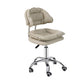 Leather Swivel Adjustable Height Bar Stool Matte Finish Home Low Back Stool Off-White 1 Piece Counter Stool (23.5"H) Clearhalo 'Bar Furniture' 'Bar Stools' 'bar_stools' 'furn' 'furn_bar_stools' 'furniture_bar_stools' 'Kitchen & Dining Furniture' 'kitchen&dining_furn' 'kitchen' 'kitchen_furn' Furniture' 4692268