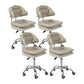 Leather Swivel Adjustable Height Bar Stool Matte Finish Home Low Back Stool Off-White 4 Piece Set Counter Stool (23.5"H) Clearhalo 'Bar Furniture' 'Bar Stools' 'bar_stools' 'furn' 'furn_bar_stools' 'furniture_bar_stools' 'Kitchen & Dining Furniture' 'kitchen&dining_furn' 'kitchen' 'kitchen_furn' Furniture' 4692270