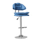 Leather Swivel Adjustable Height Bar Stool Matte Finish Home Low Back Stool Blue 1 Piece Bar Stool(33"H) Clearhalo 'Bar Furniture' 'Bar Stools' 'bar_stools' 'furn' 'furn_bar_stools' 'furniture_bar_stools' 'Kitchen & Dining Furniture' 'kitchen&dining_furn' 'kitchen' 'kitchen_furn' Furniture' 4692271