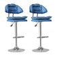 Leather Swivel Adjustable Height Bar Stool Matte Finish Home Low Back Stool Blue 2 Piece Set Bar Stool(33"H) Clearhalo 'Bar Furniture' 'Bar Stools' 'bar_stools' 'furn' 'furn_bar_stools' 'furniture_bar_stools' 'Kitchen & Dining Furniture' 'kitchen&dining_furn' 'kitchen' 'kitchen_furn' Furniture' 4692272