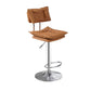 Leather Swivel Adjustable Height Bar Stool Matte Finish Home Low Back Stool Brown 1 Piece Bar Stool(33"H) Clearhalo 'Bar Furniture' 'Bar Stools' 'bar_stools' 'furn' 'furn_bar_stools' 'furniture_bar_stools' 'Kitchen & Dining Furniture' 'kitchen&dining_furn' 'kitchen' 'kitchen_furn' Furniture' 4692281