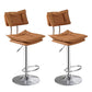 Leather Swivel Adjustable Height Bar Stool Matte Finish Home Low Back Stool Brown 2 Piece Set Bar Stool(33"H) Clearhalo 'Bar Furniture' 'Bar Stools' 'bar_stools' 'furn' 'furn_bar_stools' 'furniture_bar_stools' 'Kitchen & Dining Furniture' 'kitchen&dining_furn' 'kitchen' 'kitchen_furn' Furniture' 4692282